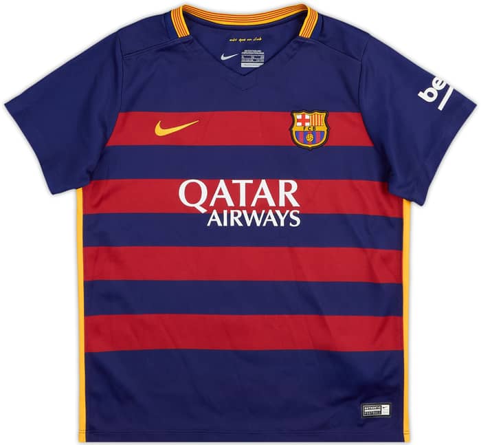 2015-16 Barcelona Home Shirt Suarez #9 - 9/10 - (7-8 Years)