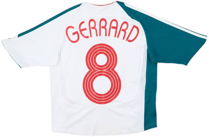 Camiseta de la tercera equipación del Liverpool 2006-07 Gerrard #8 - 8/10 - (Niños M)