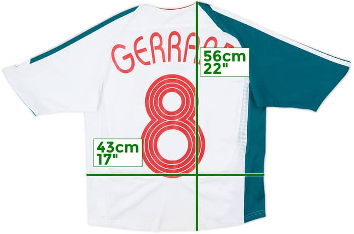 Camiseta de la tercera equipación del Liverpool 2006-07 Gerrard #8 - 8/10 - (Niños M)