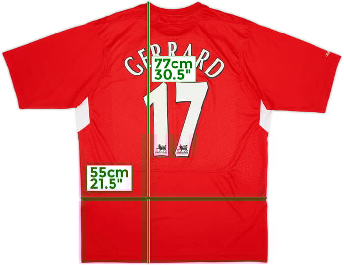 2004-06 Liverpool Home Shirt Gerrard #17 - 6/10 - (L)