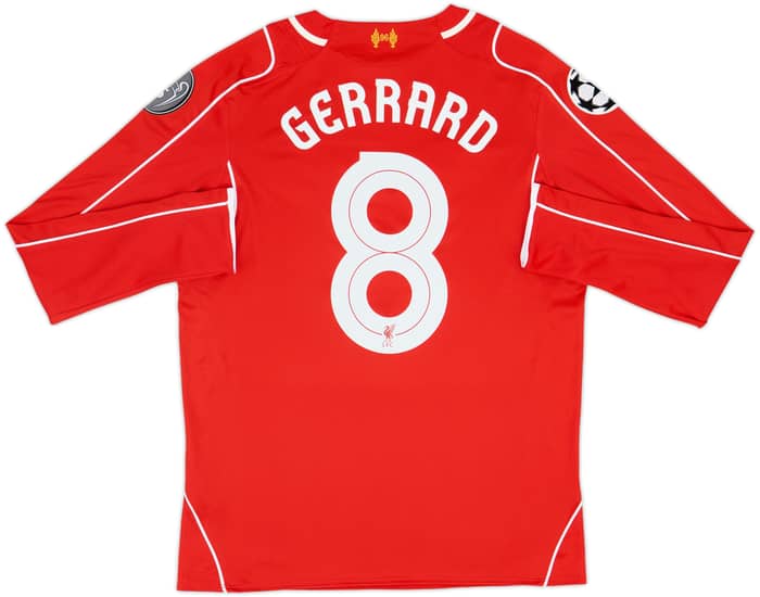 2014-15 Liverpool Home L/S Shirt Gerrard #8 - 9/10 - (M)