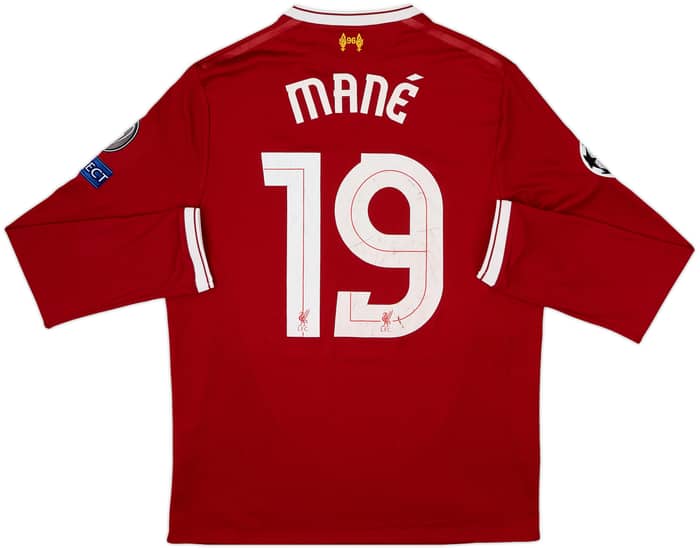 Camiseta de local de manga larga del Liverpool de 125 Años 2017-18 Mane #19 - 8/10 - (M)