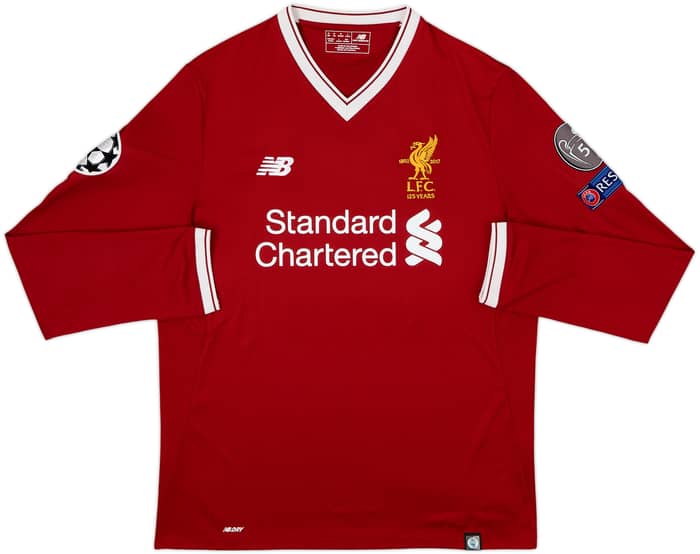 Camiseta de local de manga larga del Liverpool de 125 Años 2017-18 Mane #19 - 8/10 - (M)