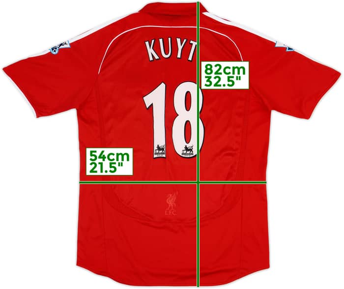 2006-08 Liverpool Home Shirt Kuyt #18 - 9/10 - (L)
