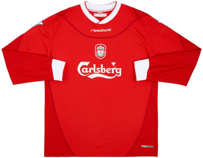 2002-04 Liverpool Home L/S Shirt Gerrard #17 - 9/10 - (L)