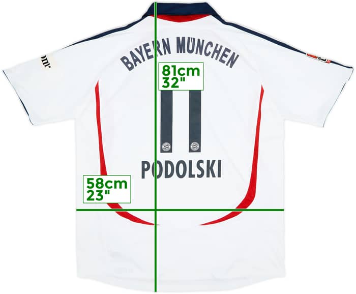 Camiseta de visitante del Bayern Munich 2006-07 Podolski #11 - 7/10 - (L)