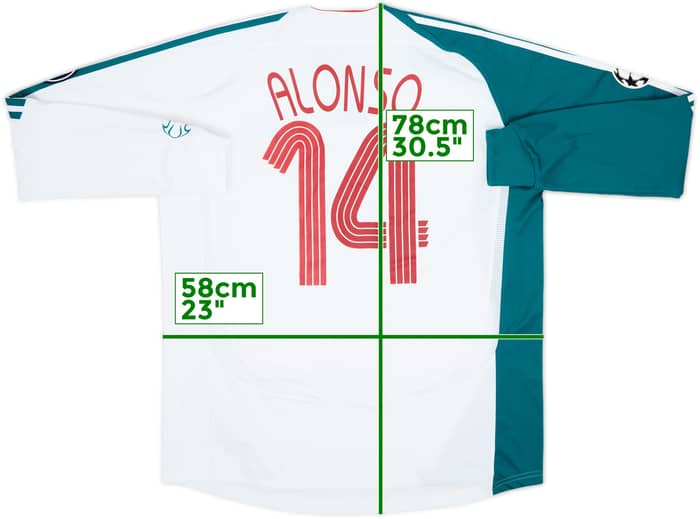 Camiseta de la tercera equipación de manga larga del Liverpool 2006-07 Alonso #14 - 6/10 - (L)
