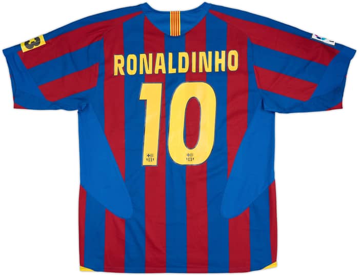 2005-06 Barcelona Home Shirt Ronaldinho #10 - 7/10 - (L)