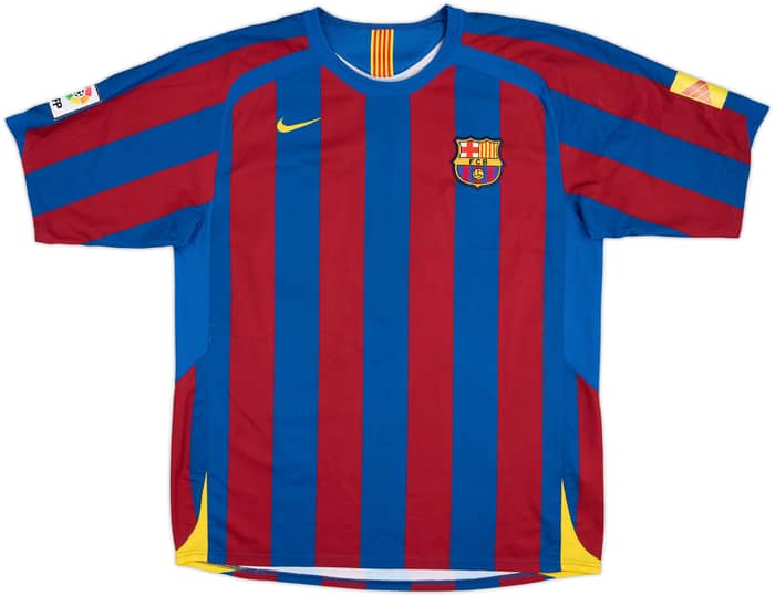 2005-06 Barcelona Home Shirt Ronaldinho #10 - 7/10 - (L)