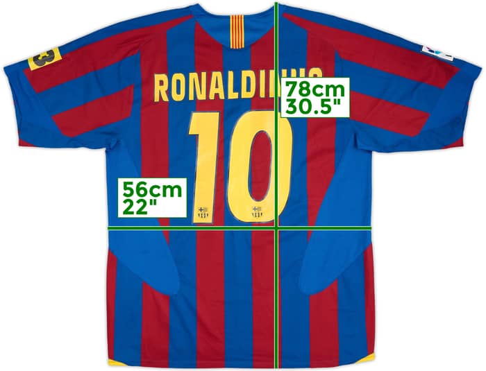 2005-06 Barcelona Home Shirt Ronaldinho #10 - 7/10 - (L)