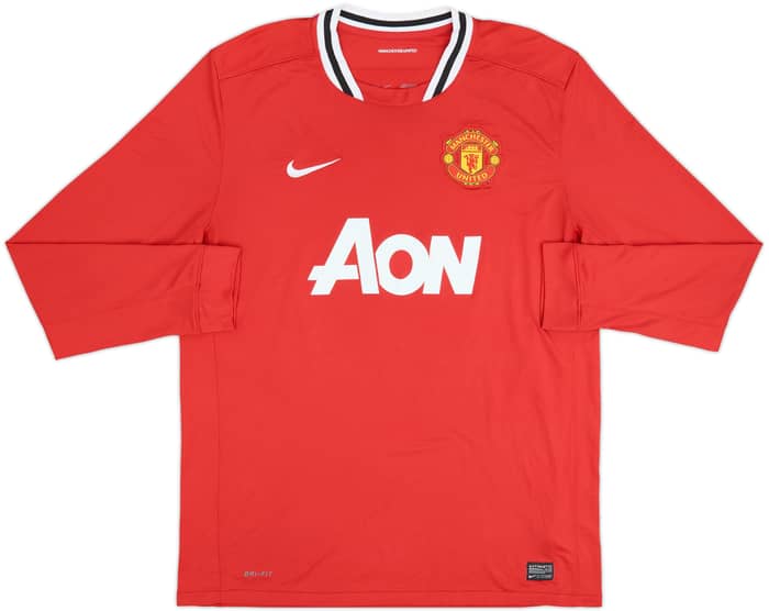 2011-12 Manchester United Home L/S Shirt Rooney #10 - 6/10 - (XL)