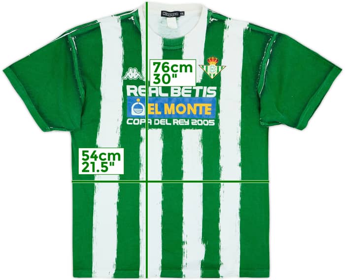 Camiseta de algodón Kappa del Real Betis 2005-06 'Copa Del Rey Final' - 7/10 - (XXL)