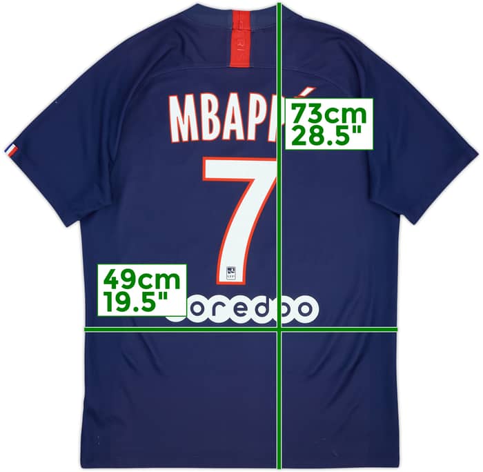 2019-20 Paris Saint-Germain Home Shirt Mbappe #7 - 5/10 - (M)