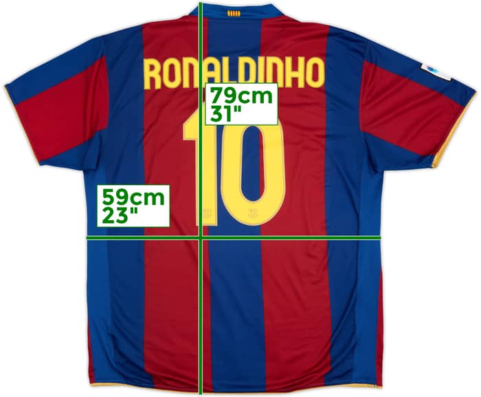 2007-08 Barcelona Camiseta Local Ronaldinho #10 - 8/10 - (XXL)
