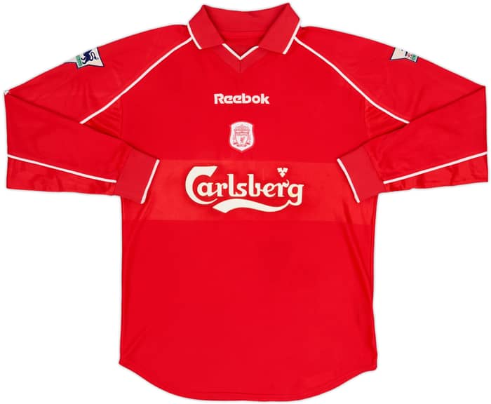 2000-02 Liverpool Home L/S Shirt Henchoz #2 - 8/10 - (M)