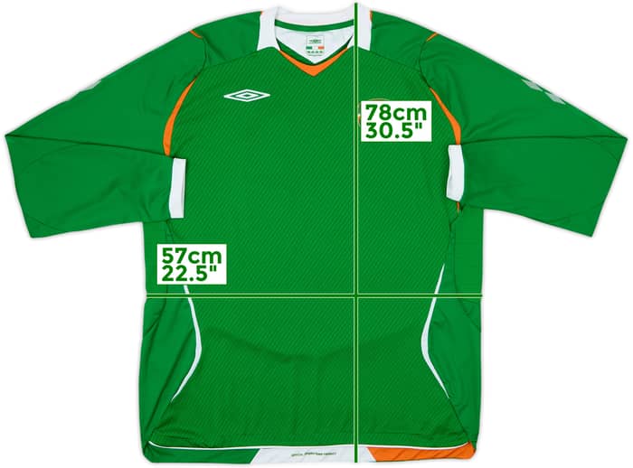 2008-10 Ireland Home L/S Shirt #11 - 6/10 - (XL)