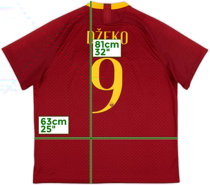 Camiseta de local de Roma 2018-19 Dzeko #9 - 8/10 - (XXL)