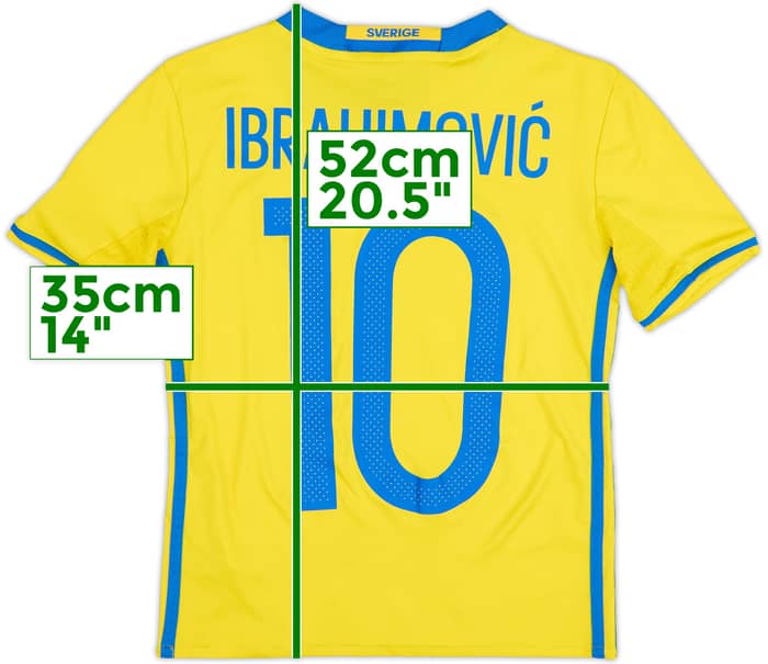 Camiseta de local de Suecia 2016-17 Ibrahimovic #10 - 8/10 - (Niños S.)