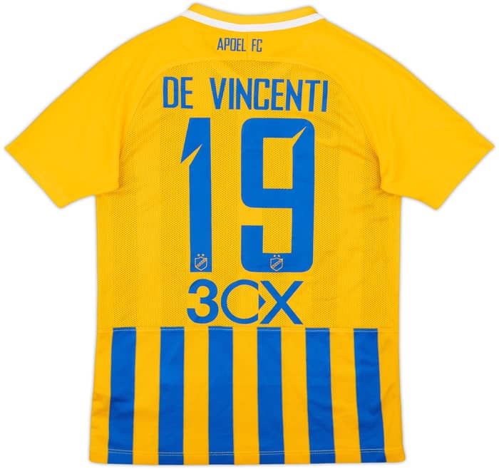 Camiseta de local del APOEL Nicosia 2018-19 De Vincenti #19 - 8/10 - (Niños M)