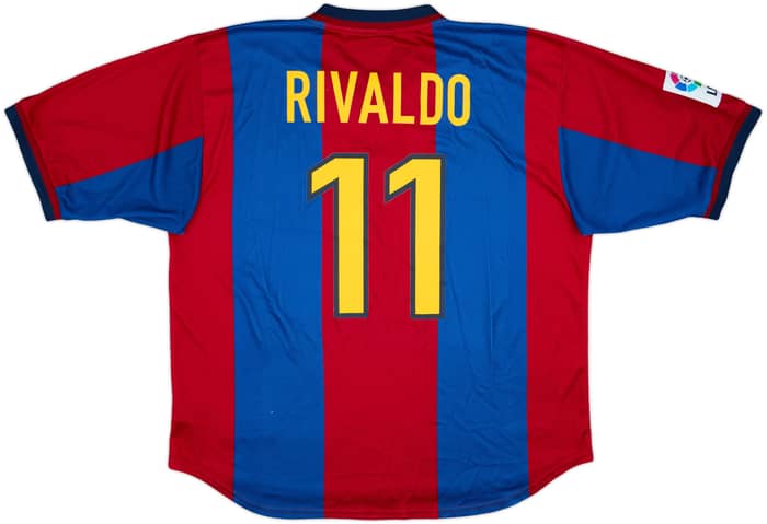 1998-00 Barcelona Home Shirt Rivaldo #11 - 8/10 - (XL)