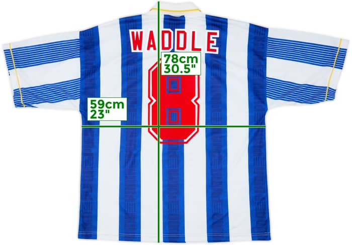 1993-95 Sheffield Wednesday Home Shirt Waddle #8 - 8/10 - (XL)