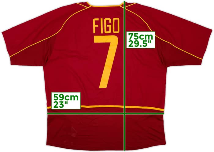2002-04 Portugal Home Shirt Figo #7 - 8/10 - (XL)