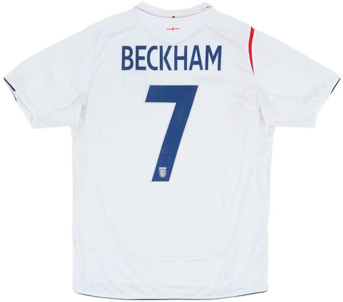 2005-07 England Home Shirt Beckham #7 - 6/10 - (L)