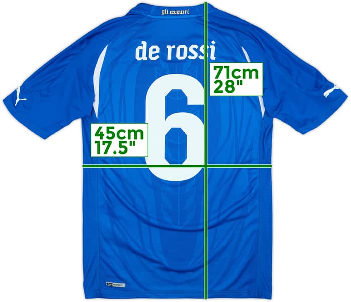 2010-12 Italy Player Issue Home Shirt De Rossi #6 - 8/10 - (L)