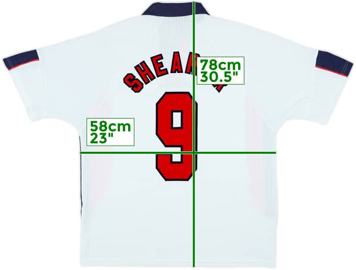 1997-99 England Home Shirt Shearer #9 - 5/10 - (XXL)