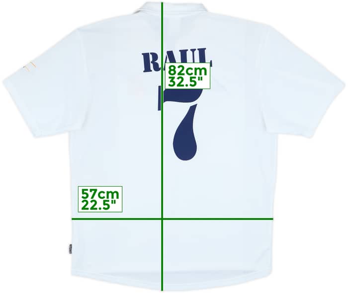 2001 Real Madrid Home Shirt Raul #7 - 8/10 - (L)