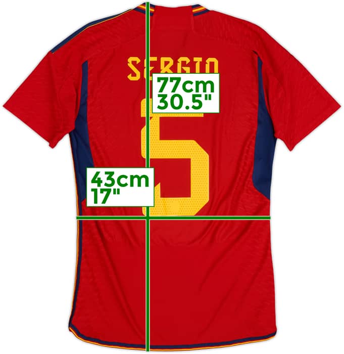 2022-23 Spain Authentic Home Shirt Sergio #5 - 7/10 - (S)