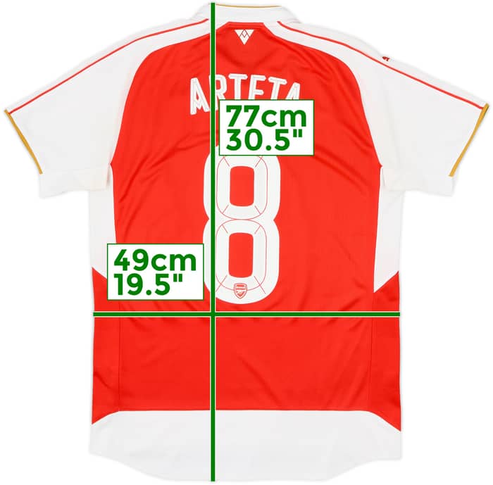 2015-16 Arsenal Home Shirt Arteta #8 - 9/10 - (M)