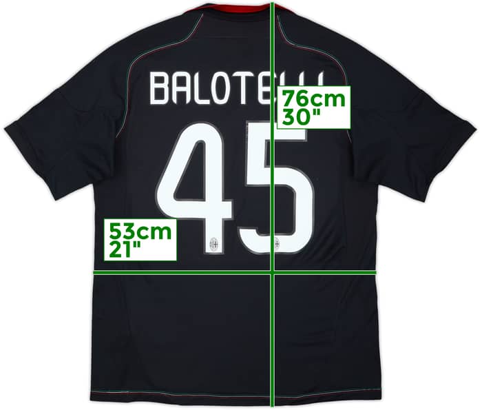 2012-13 AC Milan Third Shirt Balotelli #45 - 6/10 - (L)