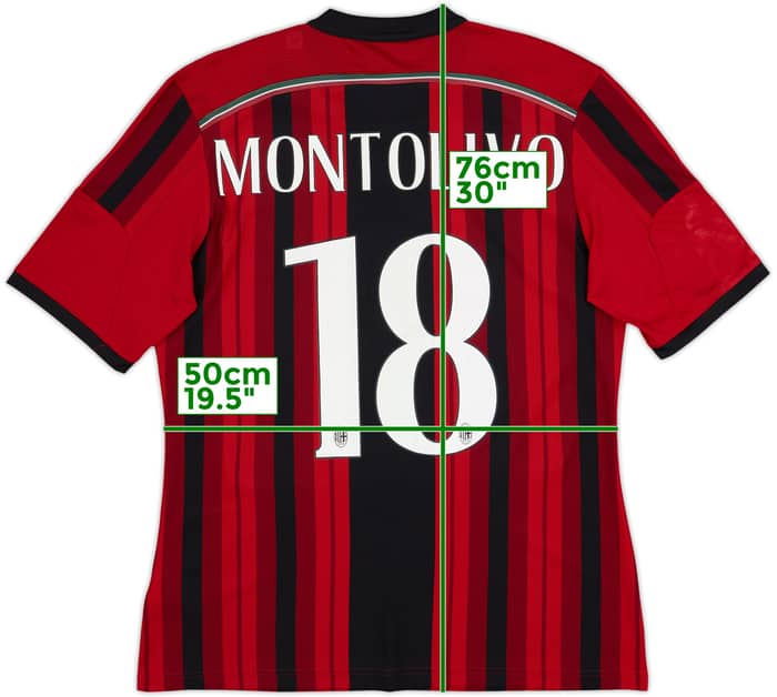 2014-15 AC Milan Home Shirt Montolivo #18 - 6/10 - (L)