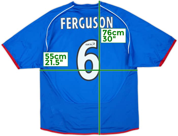 2005-06 Rangers Home Shirt Ferguson #6 - 8/10 - (L)