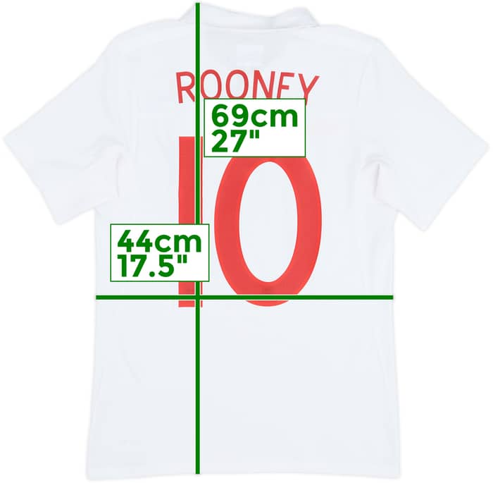 2009-10 England Home Shirt Rooney #10 - 8/10 - (XS)