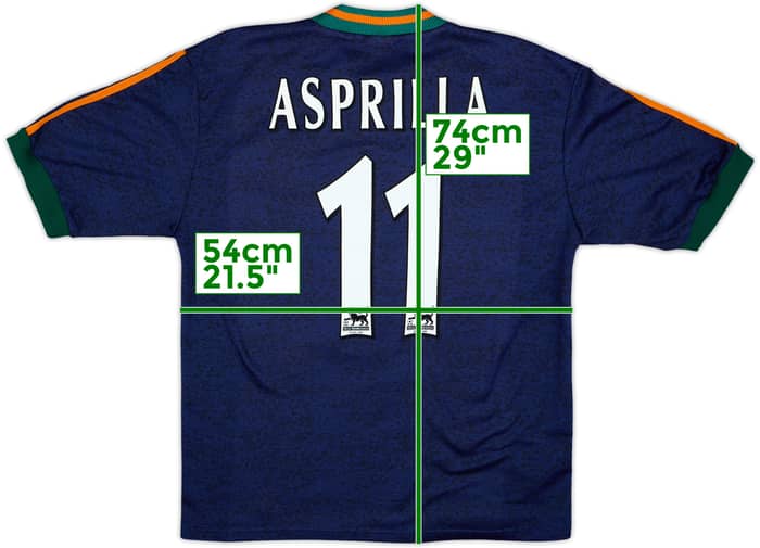 1997-98 Newcastle Away Shirt Asprilla #11 - 8/10 - (L)