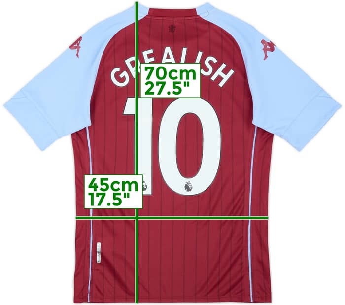 2020-21 Aston Villa Home Shirt Grealish #10 - 8/10 - (S)