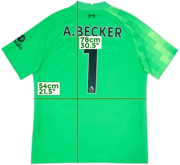 2021-22 Liverpool GK Shirt A.Becker #1 - 8/10 - (L)