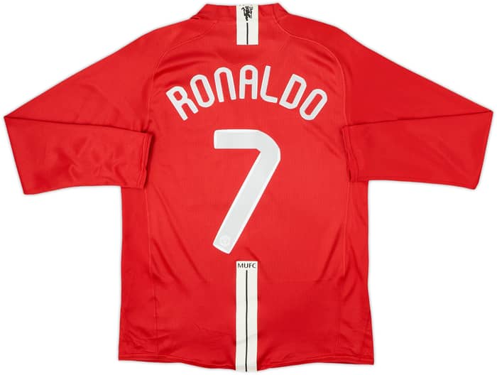 2007-09 Manchester United Home L/S Shirt Ronaldo #7 - 7/10 - (S)