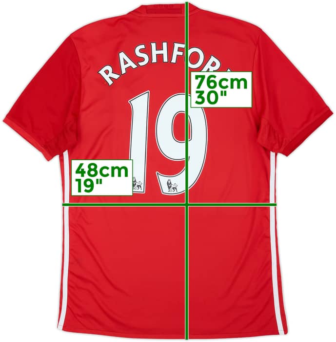 2016-17 Manchester United Home Shirt Rashford #19 - 6/10 - (M)