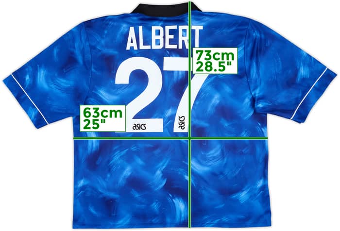 1993-95 Newcastle Away Shirt Albert #27 - 8/10 - (XXL)