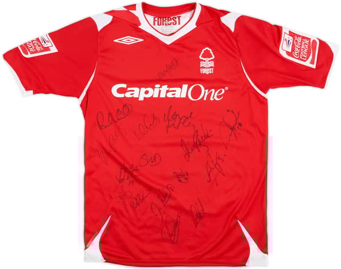 2006-07 Nottingham Forest Match Issue Squad Signed Home Shirt Wright #12