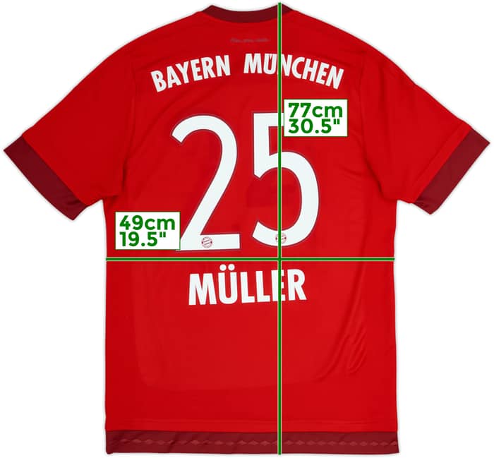 Camiseta de local del Bayern Munich 2015-16 Muller #25 - 5/10 - (M)
