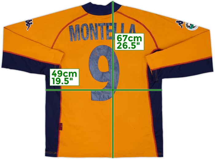Camiseta de la cuarta equipación Versión jugador L/S del Roma 2001-02 Montella #9