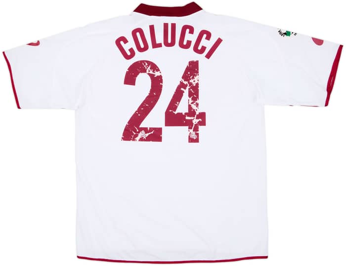 Camiseta de visitante emitida para partido del Livorno 2005-06 Colucci #24