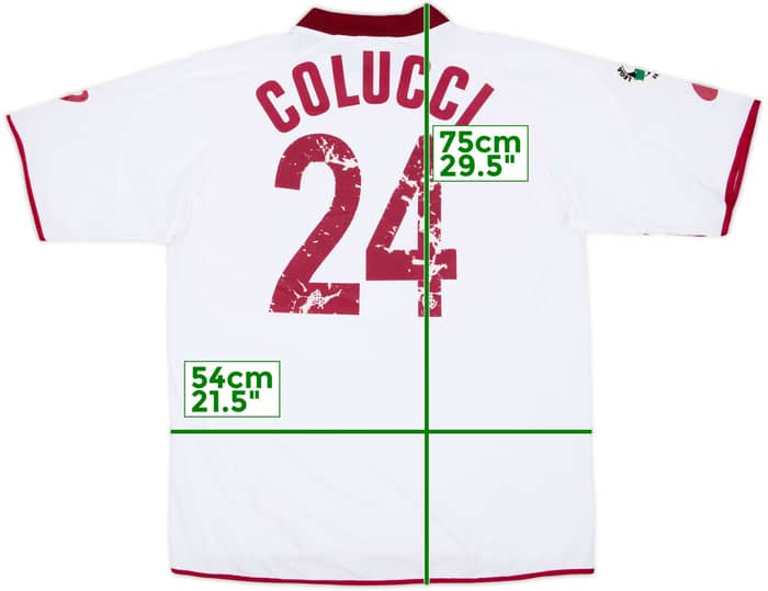 Camiseta de visitante emitida para partido del Livorno 2005-06 Colucci #24