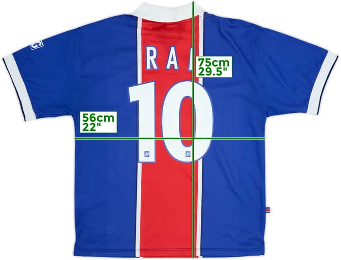 1997-98 Paris Saint-Germain Home Shirt Rai #10 - 5/10 - (L)