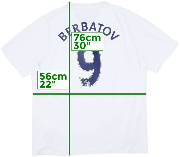 2007-08 Tottenham Home Shirt Berbatov #9 - 6/10 - (XL)