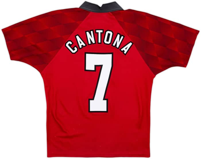 1996-98 Manchester United Home Shirt Cantona #7 - 7/10 - (XL.Boys)